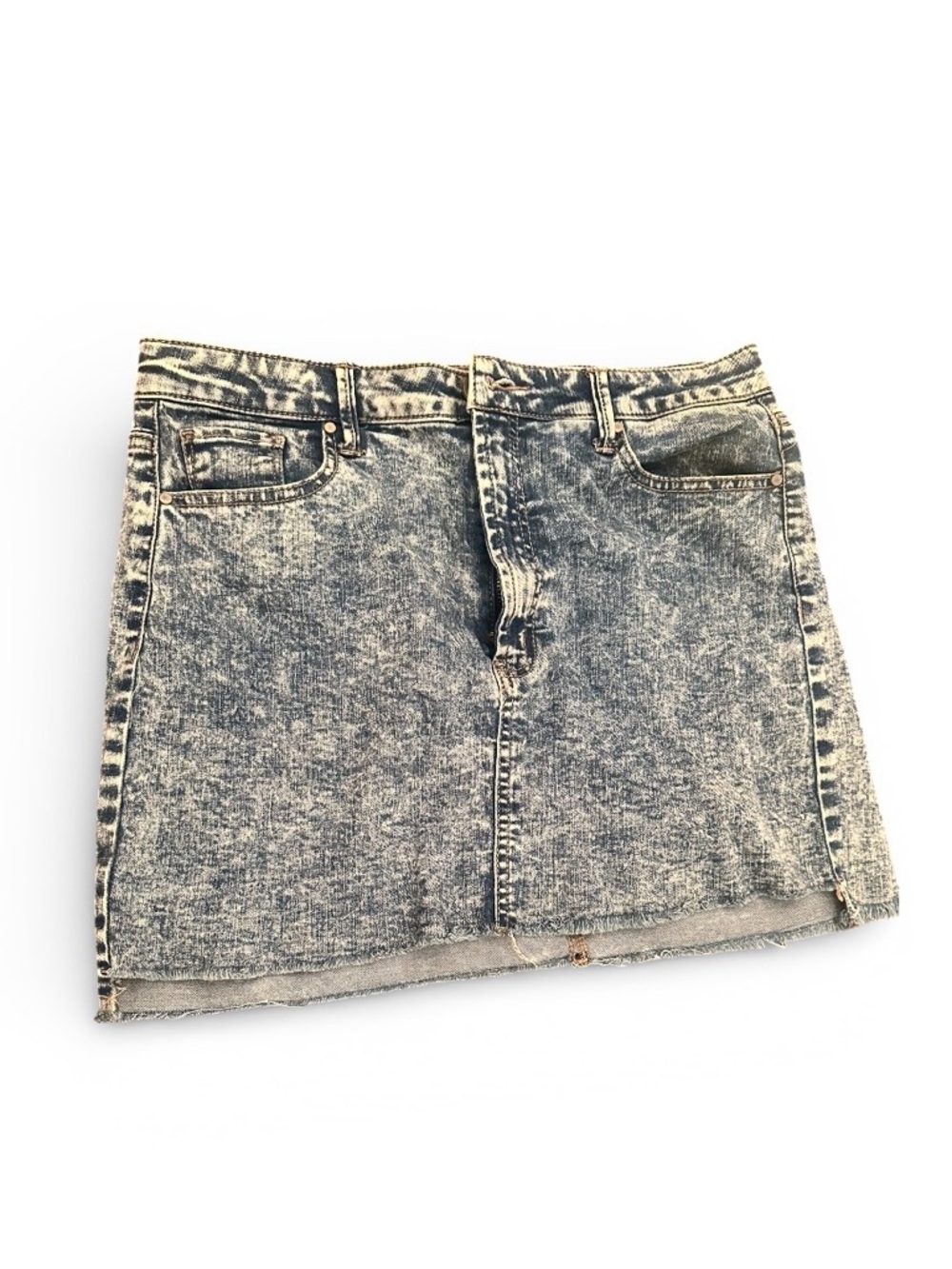 Design Lab Acid Wash denim mini skirt raw hem size 29 Y2K